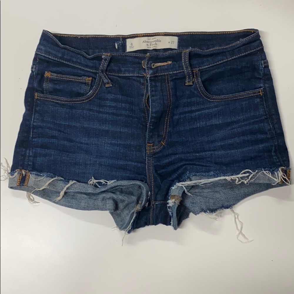 Abercrombie & Fitch Dark Wash High Waisted Shorts
